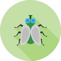 Fly Flat Long Shadow Icon vector
