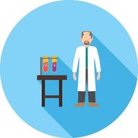 Chemist Flat Long Shadow Icon vector