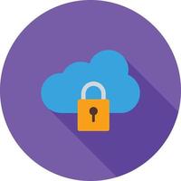 Secure Cloud Flat Long Shadow Icon vector