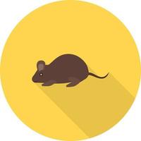 icono de sombra larga plana de ratón vector