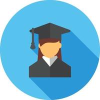 Female Student I Flat Long Shadow Icon vector