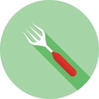 Fork Flat Long Shadow Icon vector