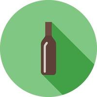 botella, plano, largo, sombra, icono vector