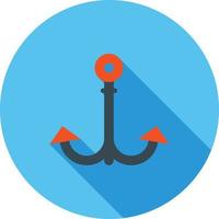 Anchor II Flat Long Shadow Icon vector