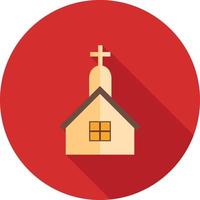 Church Flat Long Shadow Icon vector