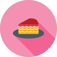 Slice of Cake Flat Long Shadow Icon vector