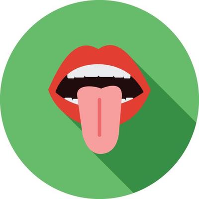 Tongue Flat Long Shadow Icon
