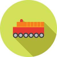 Toy Train II Flat Long Shadow Icon vector