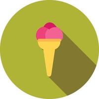 Icecream cone Flat Long Shadow Icon vector