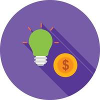 Convert Idea into Money Flat Long Shadow Icon vector