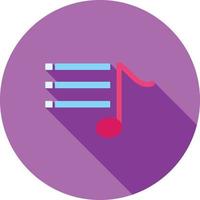 Music Options Flat Long Shadow Icon vector