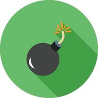 Exploding Cannon Ball Flat Long Shadow Icon vector