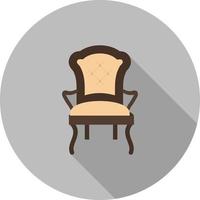 Chair Flat Long Shadow Icon vector