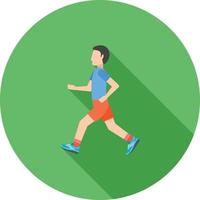 Running Flat Long Shadow Icon vector