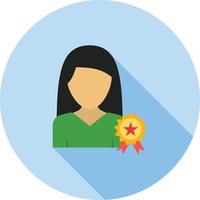 Awarded Lady Flat Long Shadow Icon vector