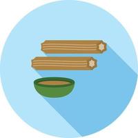 Churros Flat Long Shadow Icon vector