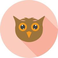 Owl Face Flat Long Shadow Icon vector