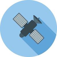 Satellite Flat Long Shadow Icon vector