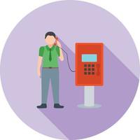 Payphone Flat Long Shadow Icon vector