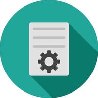 Document Settings Flat Long Shadow Icon vector