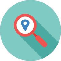 Search Location Flat Long Shadow Icon vector