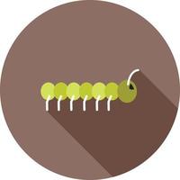 Worm Flat Long Shadow Icon vector