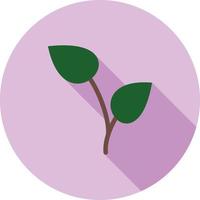 icono de sombra larga plana de planta en crecimiento vector