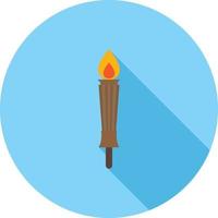 Museum Torch Flat Long Shadow Icon vector