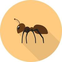 hormiga ii plana larga sombra icono vector