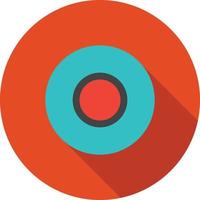 Record Flat Long Shadow Icon vector