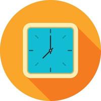 Clock Flat Long Shadow Icon vector