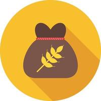 Wheat Bag Flat Long Shadow Icon vector