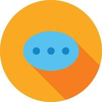 Single Chat Bubble Flat Long Shadow Icon vector