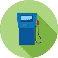 servicio de gasolinera plana larga sombra icono vector