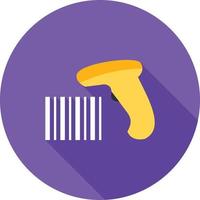 Bar Code Reader Flat Long Shadow Icon vector