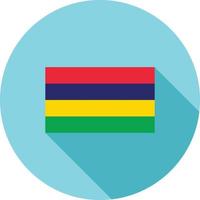 Mauritius Flat Long Shadow Icon vector