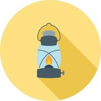 Oil Lamp Flat Long Shadow Icon vector