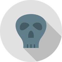 Pirate Skull II Flat Long Shadow Icon vector