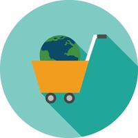 Global Shopping Flat Long Shadow Icon vector