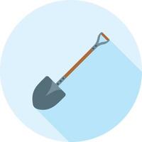 Shovel Flat Long Shadow Icon vector