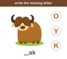 write the missing letter,illustration, vector