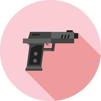 Pistol Flat Long Shadow Icon vector