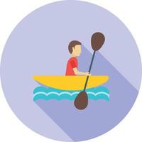 Kayak Flat Long Shadow Icon vector