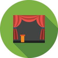 Stage Flat Long Shadow Icon vector