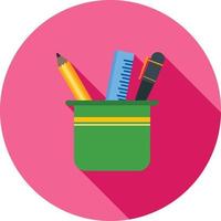 Stationery Holder Flat Long Shadow Icon vector