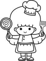 happy kid cooking chef vector illustration