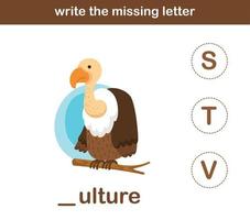 write the missing letter,illustration, vector