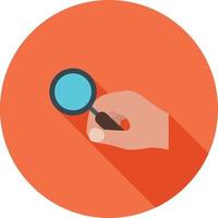 Holding Magnifier Flat Long Shadow Icon vector
