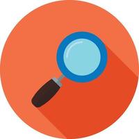Magnifying Glass Flat Long Shadow Icon vector