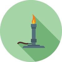 Bunsen Burner Flat Long Shadow Icon vector